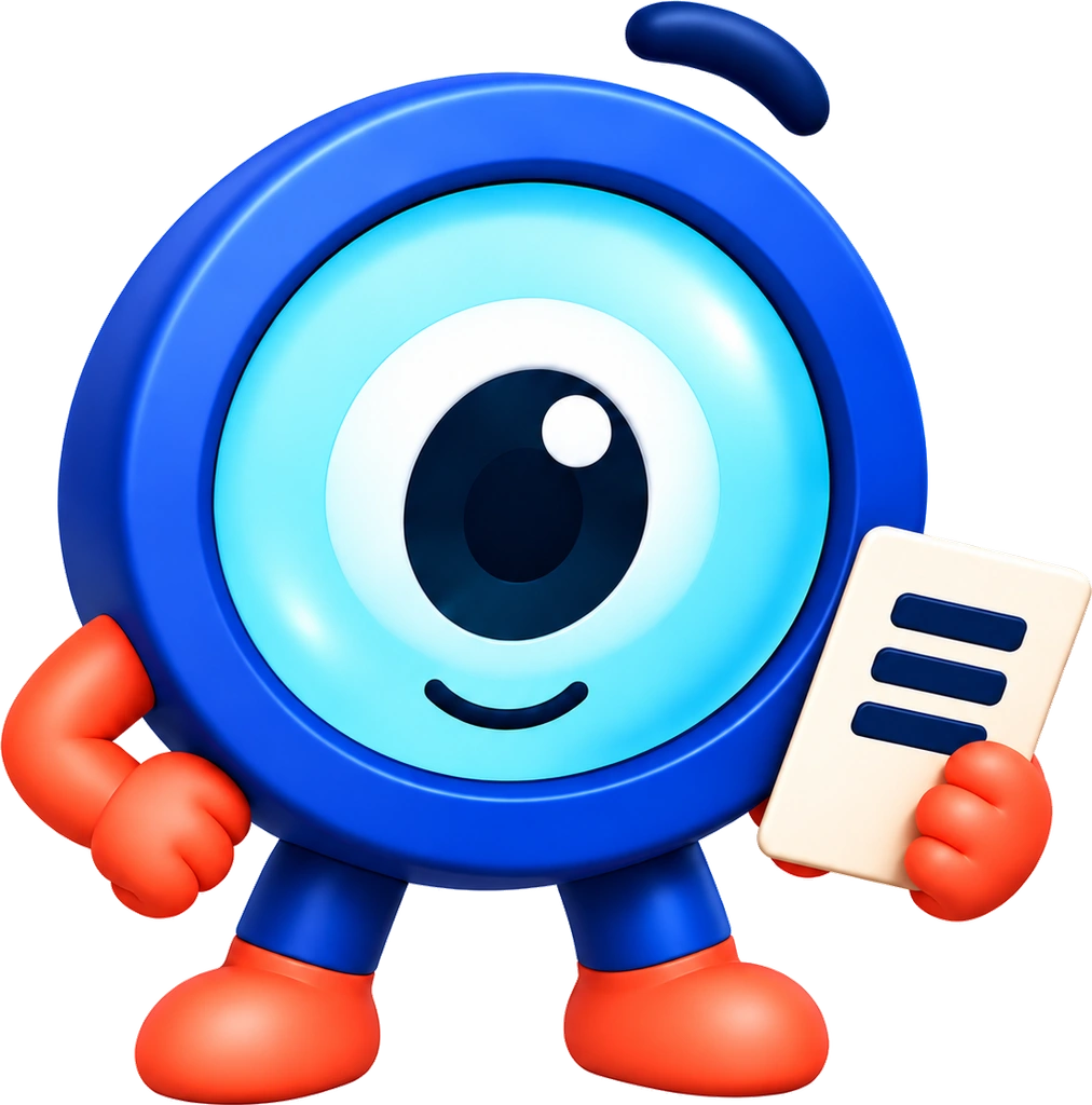 KenOCR’s confident single-eye reader, holding a document with three lines